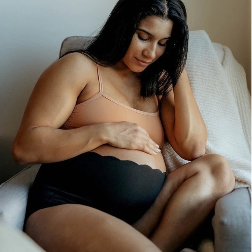 BAO BEI BODY Maternity & Postpartum Support Bloomers Scalloped Edge Black XXL